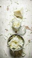 Fresh cabbage in jar photo