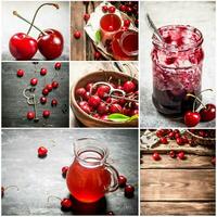 Food collage of cherry. photo