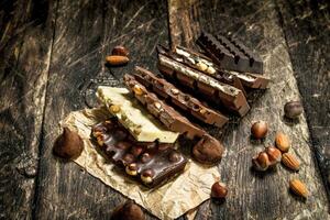 Different types of chocolate. photo