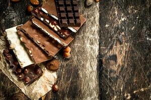 Different types of chocolate. photo