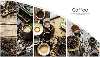 Food collage of coffee . photo