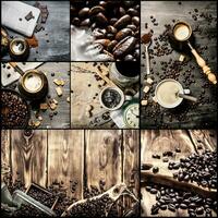 Food collage of coffee . photo