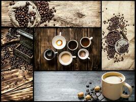 Food collage of coffee . photo