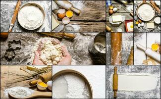 Food collage of dough . photo