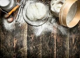 Dough made from fresh milk flour. photo