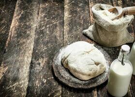 Dough made from fresh milk flour. photo