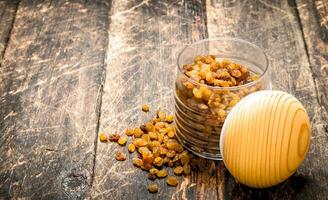 Raisins in a bowl. photo