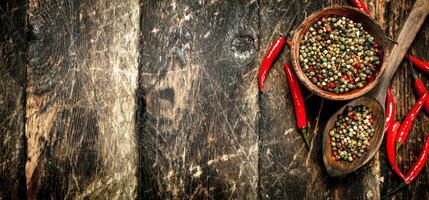 Fresh pepper in grains. photo