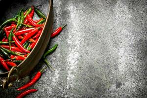 Fresh pepper in a bowl. photo