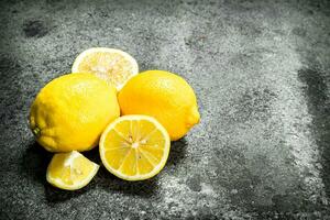 Fresh ripe lemons . photo
