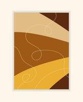 Vector background abstract stripes and lines. Poster in autumn colors. Hills and roads fantasy.