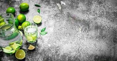 fresh drink of ripe limes. photo