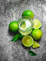 fresh drink of ripe limes. photo