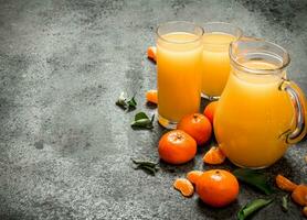 The fresh juice of tangerines. photo