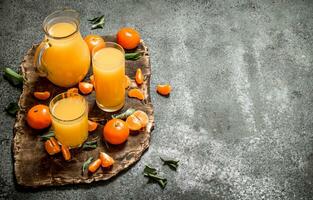 The fresh juice of tangerines. photo