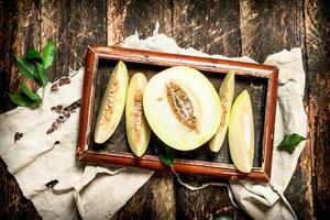 Sliced fresh melon. photo