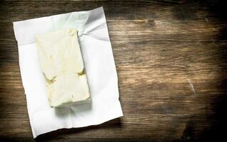 Butter on paper. photo