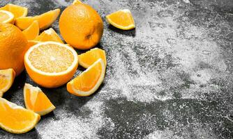 Fresh slices oranges . photo