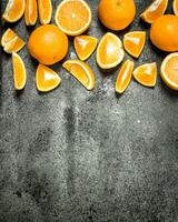 Fresh slices oranges . photo