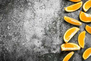 Fresh slices oranges . photo