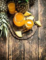 Fresh pineapple juice. photo