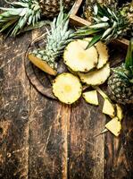 Sliced fresh pineapple. photo