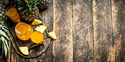 Fresh pineapple juice. photo