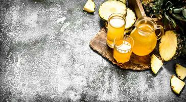 Freshly squeezed pineapple juice. photo