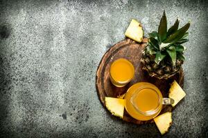 Freshly squeezed pineapple juice. photo