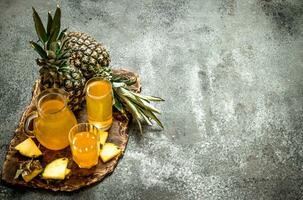 Freshly squeezed pineapple juice. photo