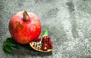 Ripe fresh pomegranate. photo