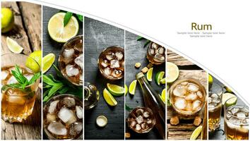 Food collage of rum . photo