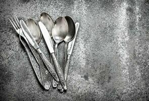 Serving background. Cutlery. photo