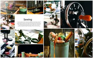 collage of sewing photos .
