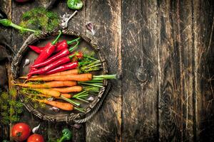 orgánico alimento. Fresco cosecha de vegetales. foto