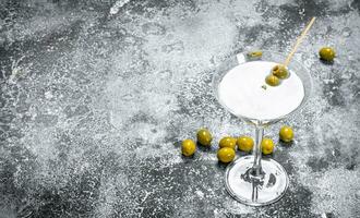 Martini with olives. photo