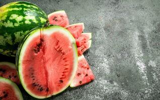 Fresh slices of watermelon. photo