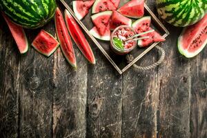 Fresh watermelon juice. photo