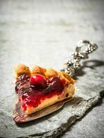 piece of cherry pie. photo