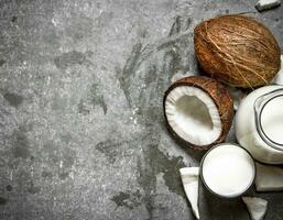 Coconut milk in a jar photo