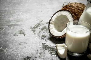 Coconut milk in a jar photo