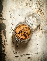 Oatmeal cookies in a jar. photo