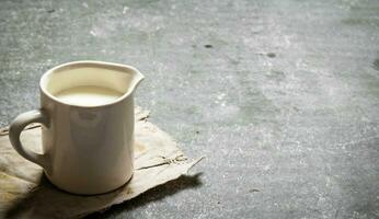 Fresh milk in a mug. photo