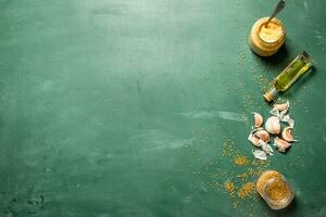 Ingredients for mustard. photo