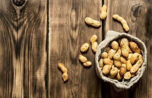 Peanuts in the old bag. photo