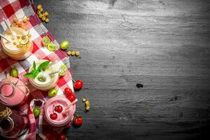 Berry smoothie with mint. photo