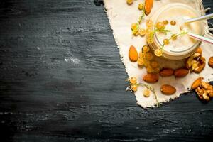 Smoothies fromwhite currants and nuts. photo