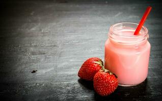 Strawberry smoothie with berries. photo