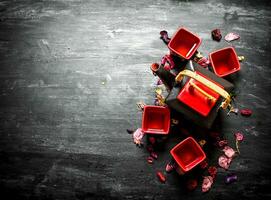 Chinese tea with flowers and herbs. photo