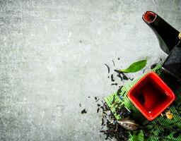 fragrant tea with a kettle. photo